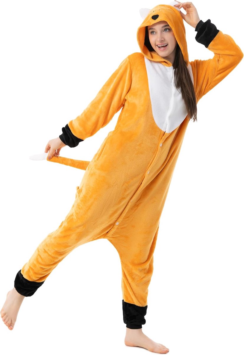 kostuum pak onesie jumpsuit eendelig voor volwassenen, jongeren, dames heren als pyjama of pyjama uniseks, L