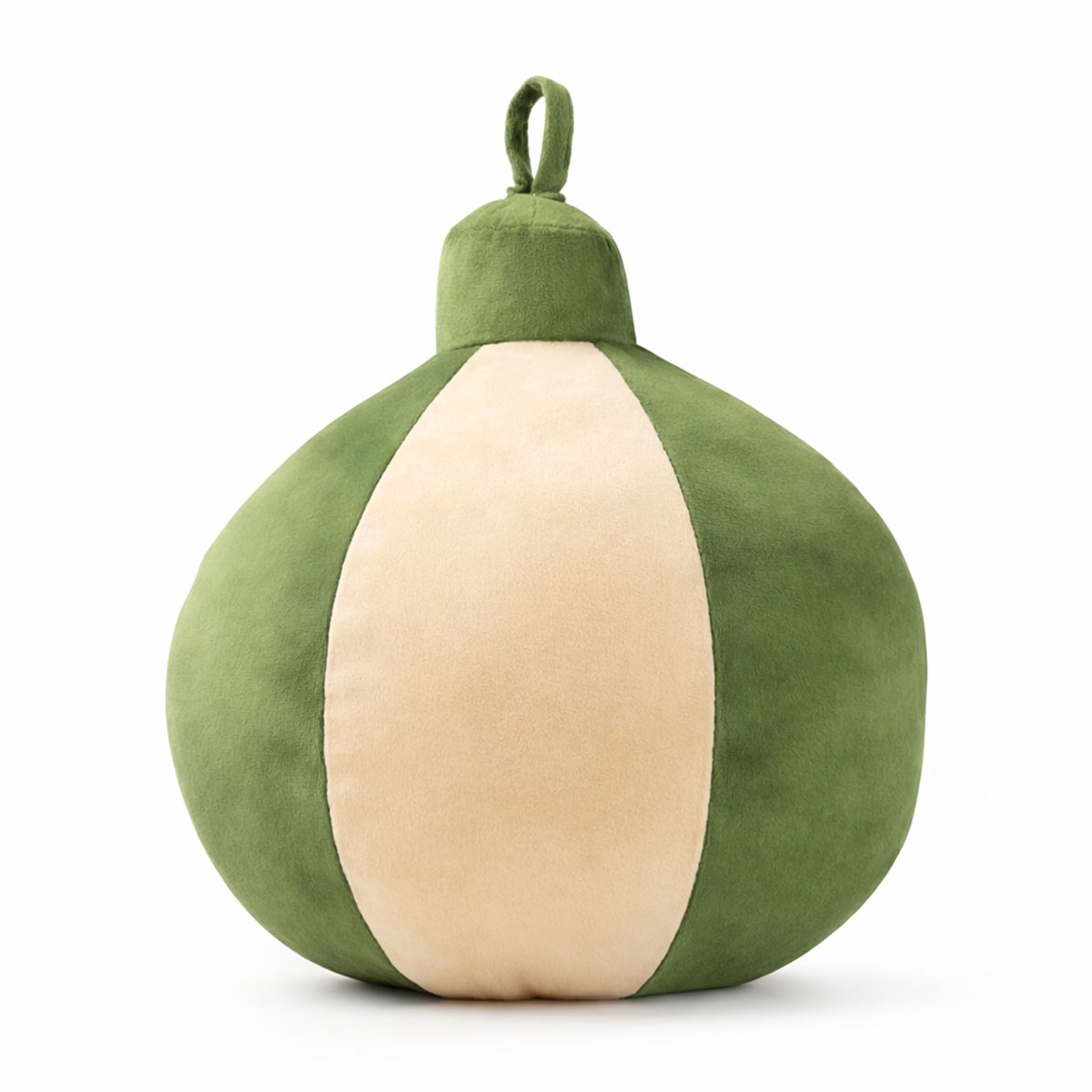 JINGLE-BELLS - sierkussen 26x30 cm - kerstbal - Bronze Green - groen, beige