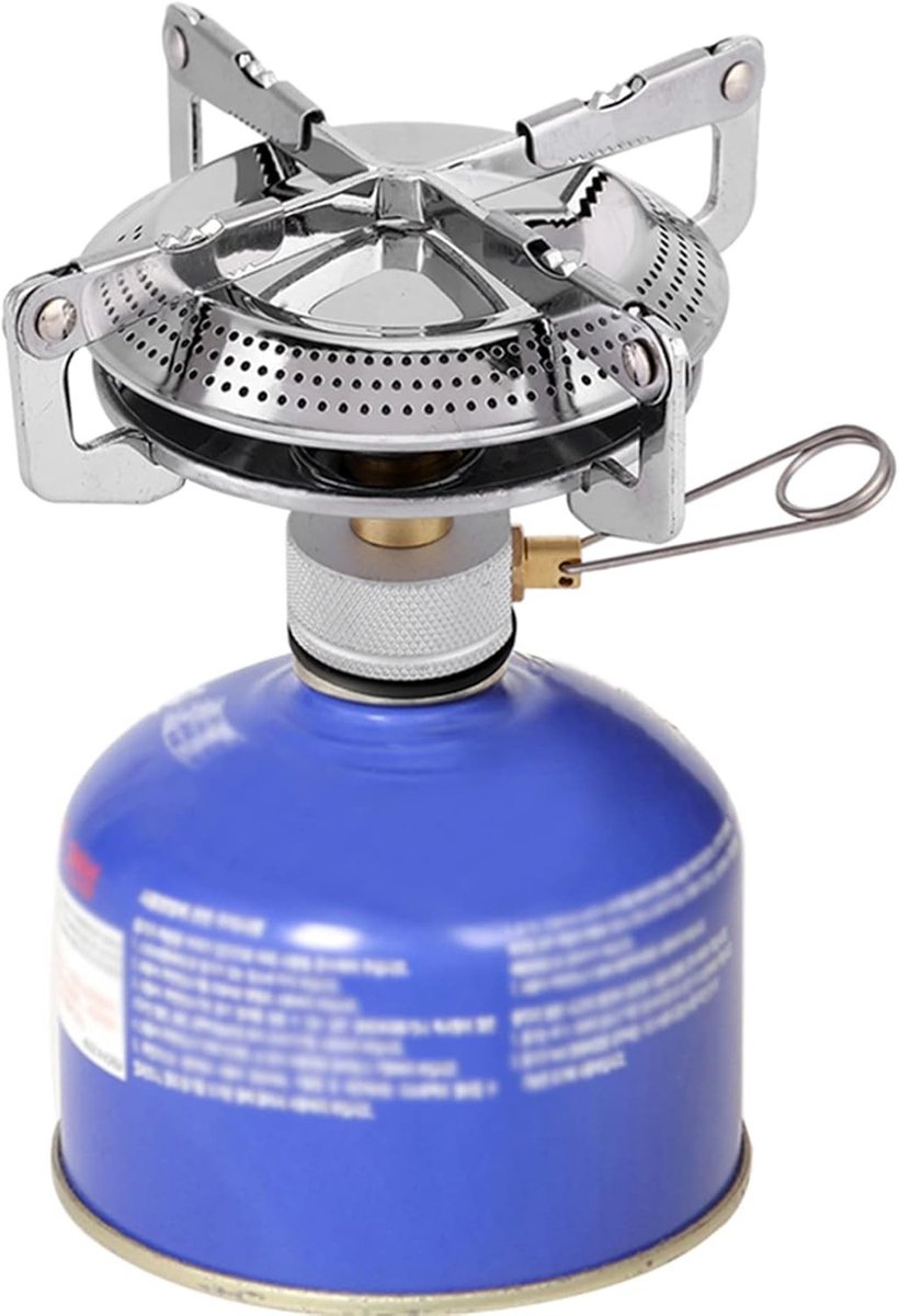 Draagbare Kampeerkachel, Mini Gasoven voor Buiten, Opvouwbare RVS Picknickkachel met Instelbare Vuurkracht voor Koken en Grillen