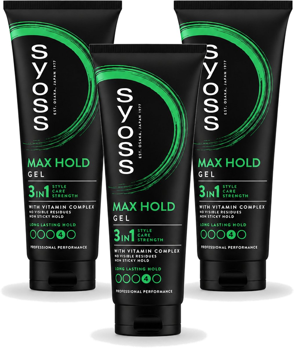 3 x Syoss - Max Hold - Haargel - Maximale Hold - 250 ml - Voordeelverpakking - 3 stuks