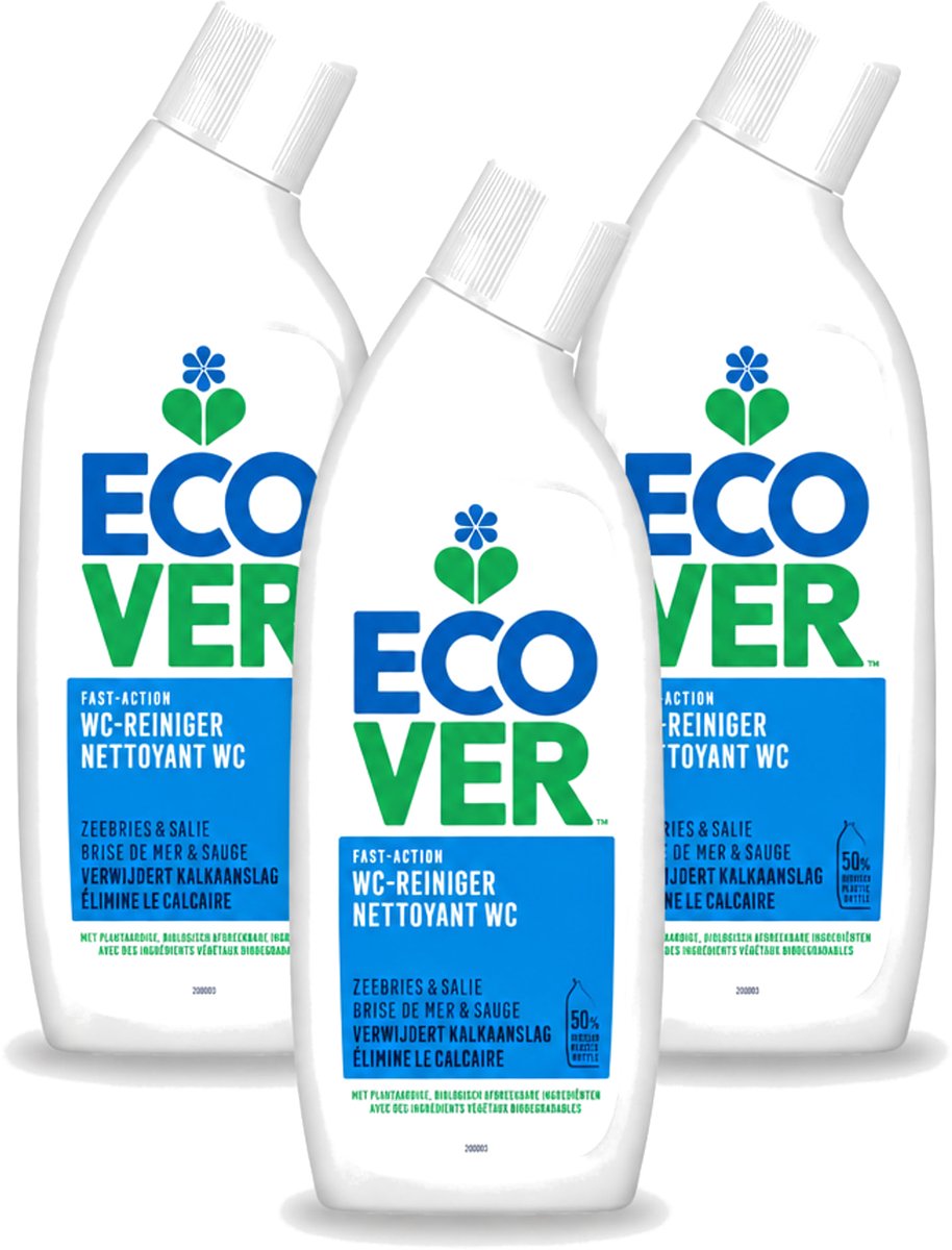 3 x Ecover - Toiletreiniger - Zeebries & Salie - 750 ml - Voordeelverpakking - 3 stuks