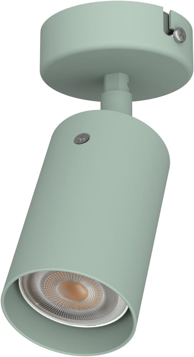LED-spotlamp, verstelbaar, voor montage aan het plafond of aan de muur, van metaal - Aansluiting: GU10 - Made in Italy - Diameter: 6 cm - Modern design voor keuken en woonkamer (IJsbergroen)