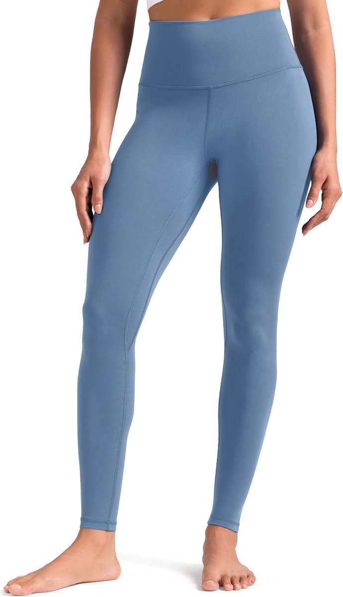 Dames Hoge Taille Workout Legging 28'' Binnenbeenlengte Yogabroek met Zakken Gym Sports