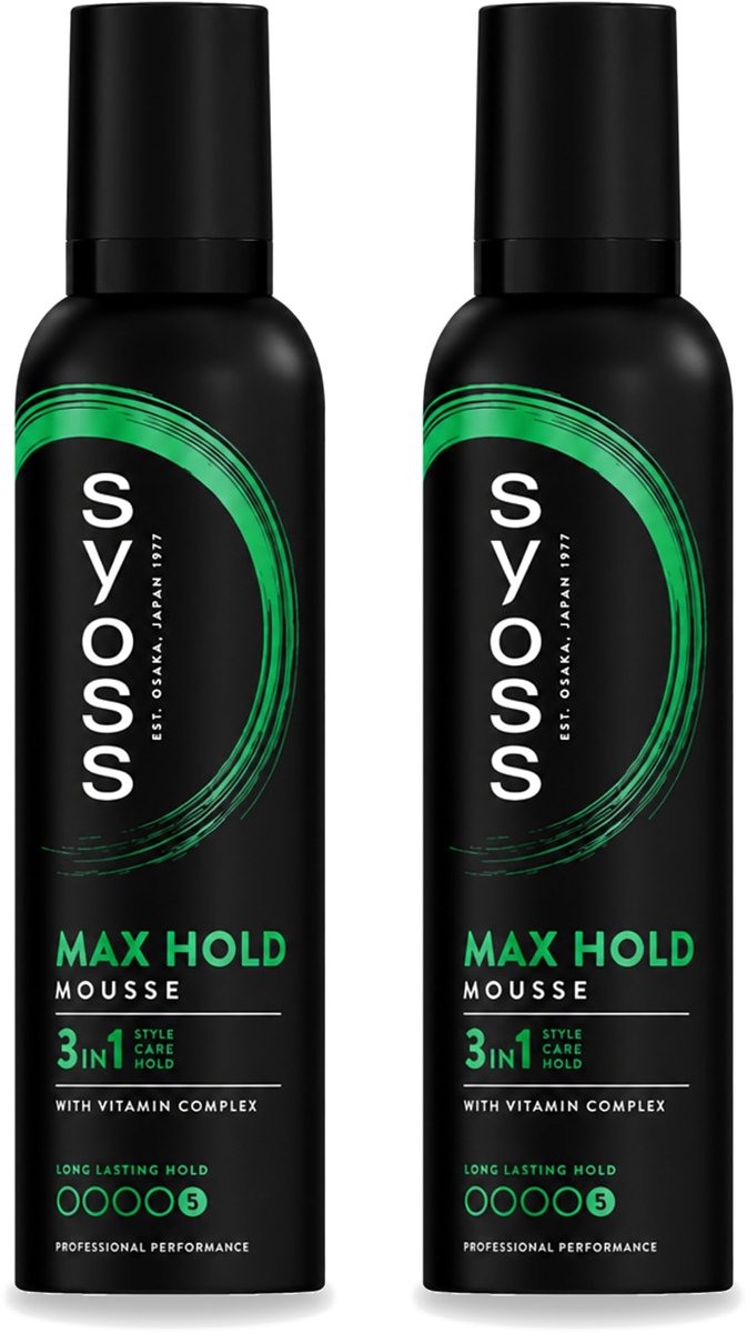 2 x Syoss - Max Hold - Haarmousse - Ultra Sterke Hold - 250 ml - Voordeelverpakking - 2 stuks