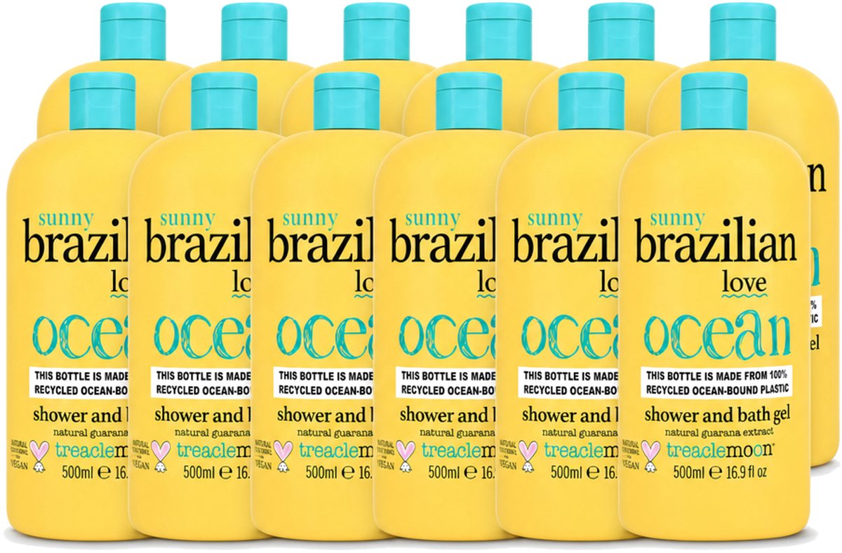 12 x Treaclemoon – Bad- & Douchegel – Brazilian Love – 500 ml - Voordeelverpakking - 12 stuks