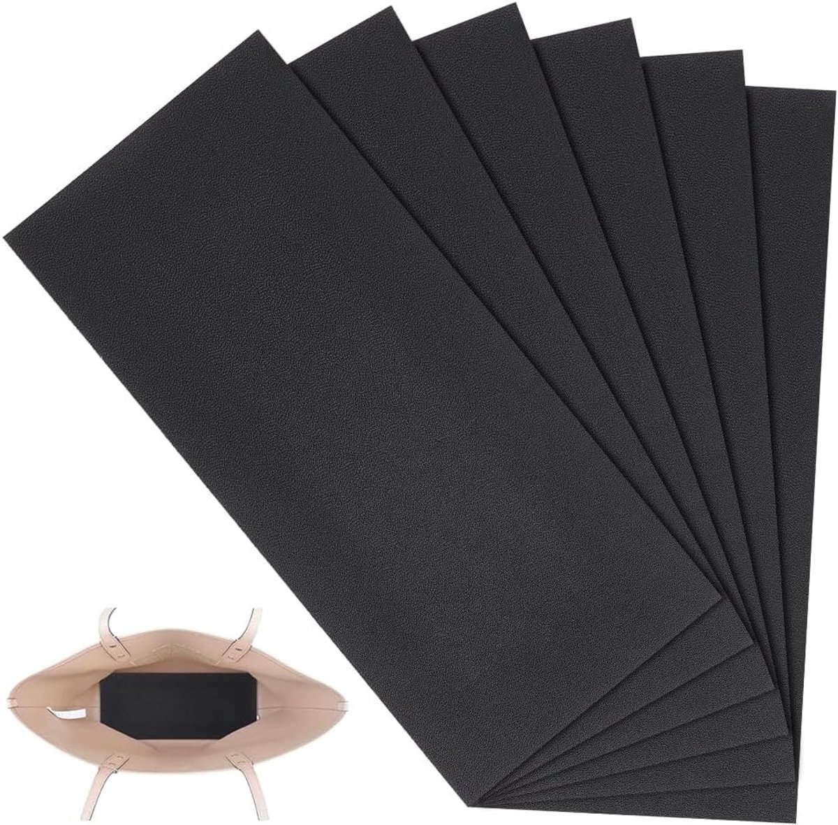 6 Stuks Plastic Basisvormer voor Handtassen, 29 x 13 cm Stabilizer voor Handtas, Portemonnee en Rugzak, Zwarte Rectangulaire Inzetstukken voor Verbeterde Structuur en Ondersteuning