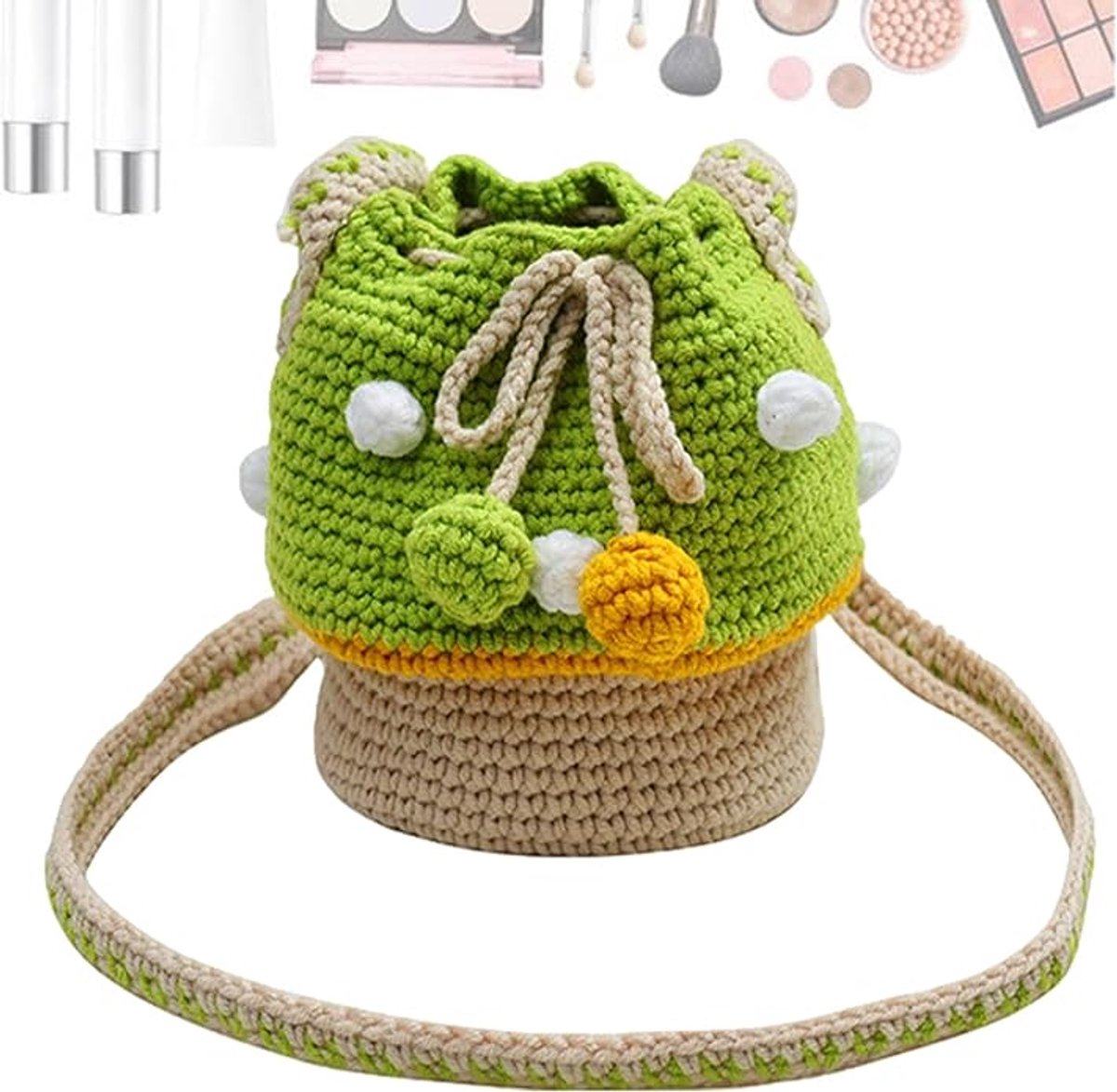 Schoudertas - Paddenstoelvorm - Crossbodymodel - Landelijke stijl - Crossbody clutch - Stijlvolle gebreide textuur, geschikt voor dagelijks gebruik, groen