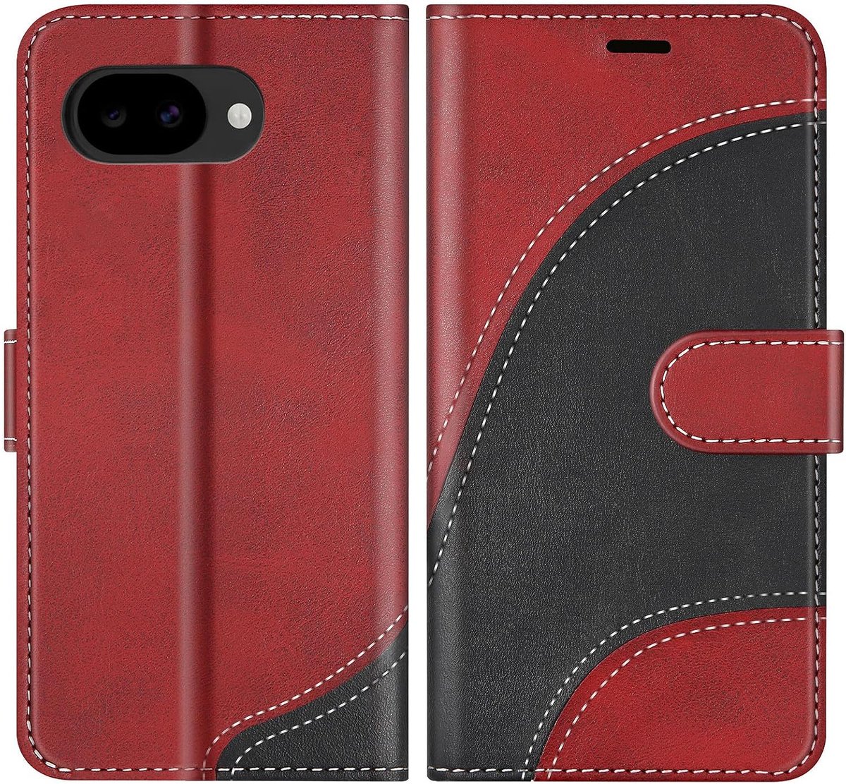 Hoesje voor Google Pixel 10a 5G, PU Lederen Bookcase Portemonnee Beschermhoes Telefoonhoesjes, Flip Case Beschermhoesje voor Google Pixel 10a 5G, Rood