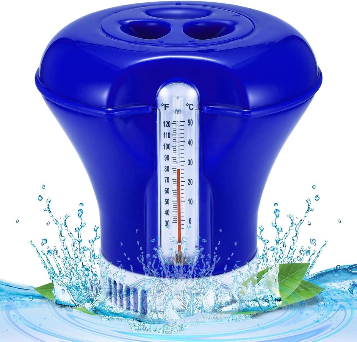dispenser, doseerdrijver met thermometer voor zwembad, automatische drijvende dispenser, 20,3 cm (8 inch) chloordiffuser, drijvend voor zwembad