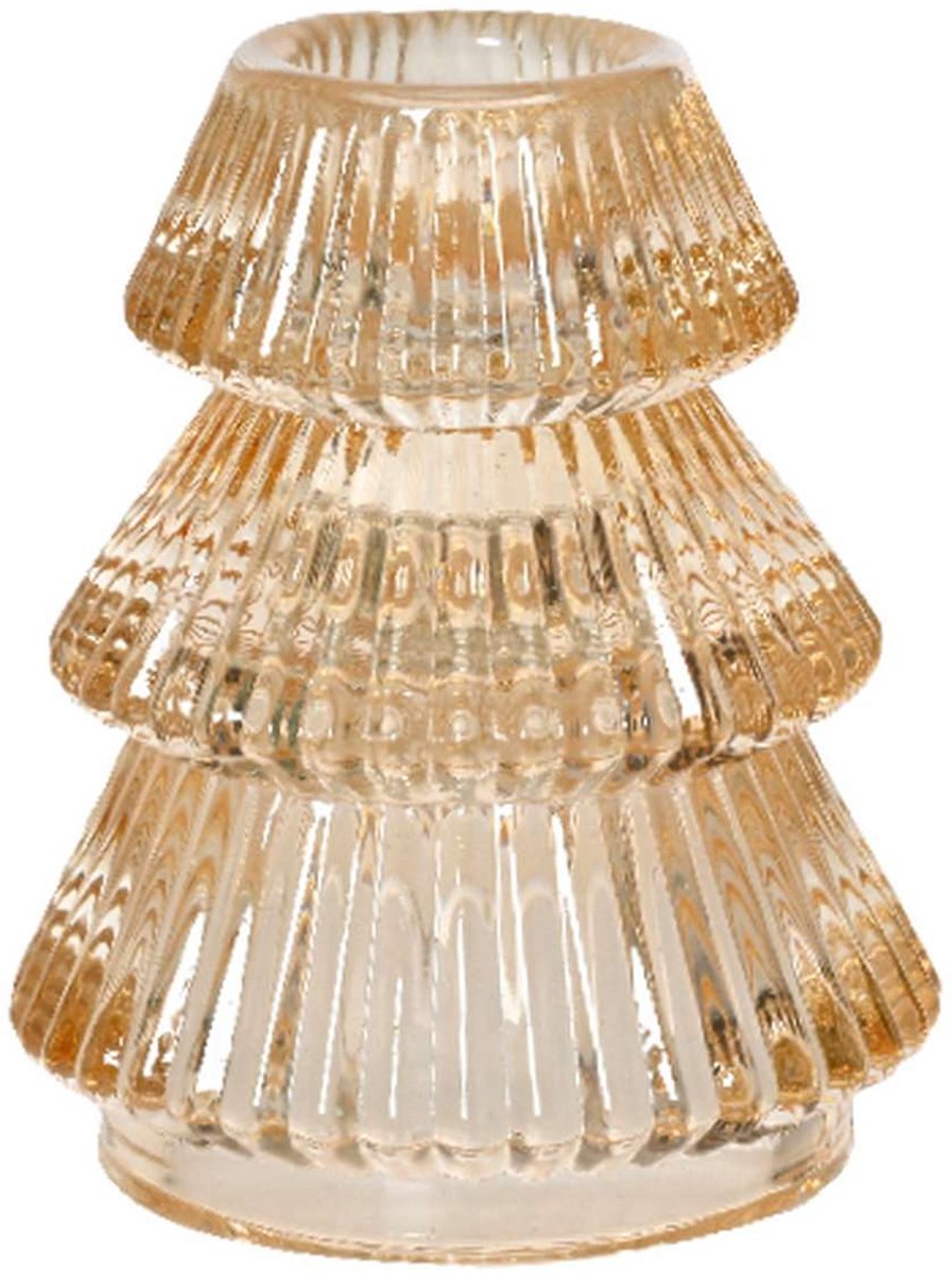 Kaemingk kandelaar boomvorm zandoranje 6,4 cm 7,8 cm glas
