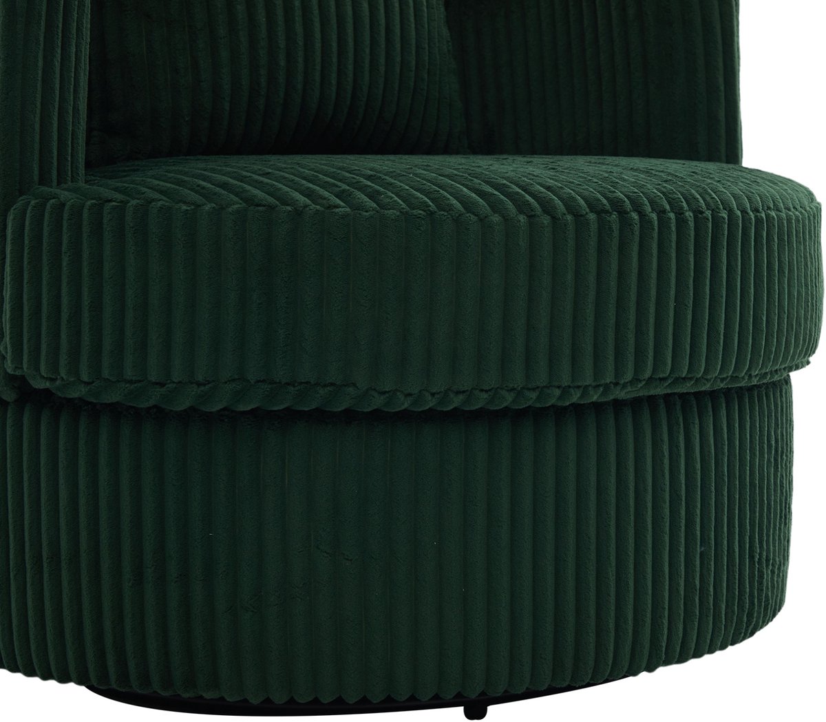 REDOM Fauteuilset - 2-delig - 360° draaibaar - Verborgen opbergruimte onder zitting - Corduroy bekleding - Metalen onderstel - Smaragdgroen - 76 x 79 x 78 cm Donkergroen