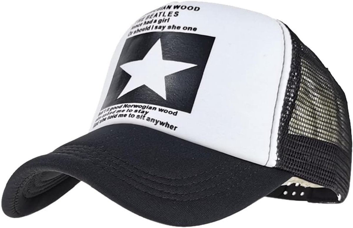 Baseball Cap Heren Dames Baseball Cap Hip Hop Cap Modieuze Baseball Mesh Hoeden Heren Klassieke Truckercap Zomer Zonnehoed Sterren Snapback Cap Ademend