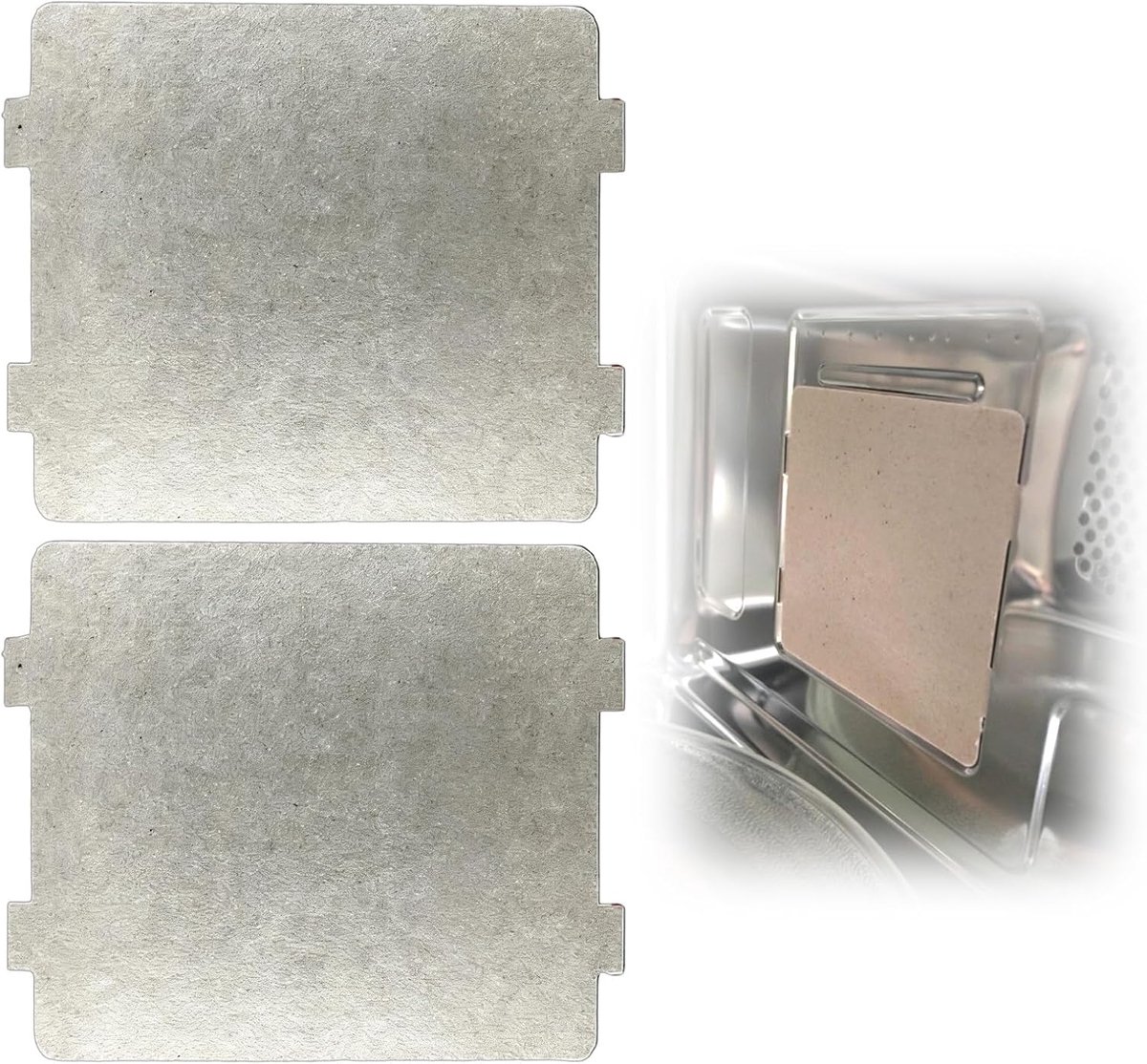Glimeer-plaat voor magnetronreparatie, set van 2 universele platen, 9,9 x 10,8 cm, hittebestendig, geïsoleerd en duurzaam, reserveaccessoires voor keuken en thuis