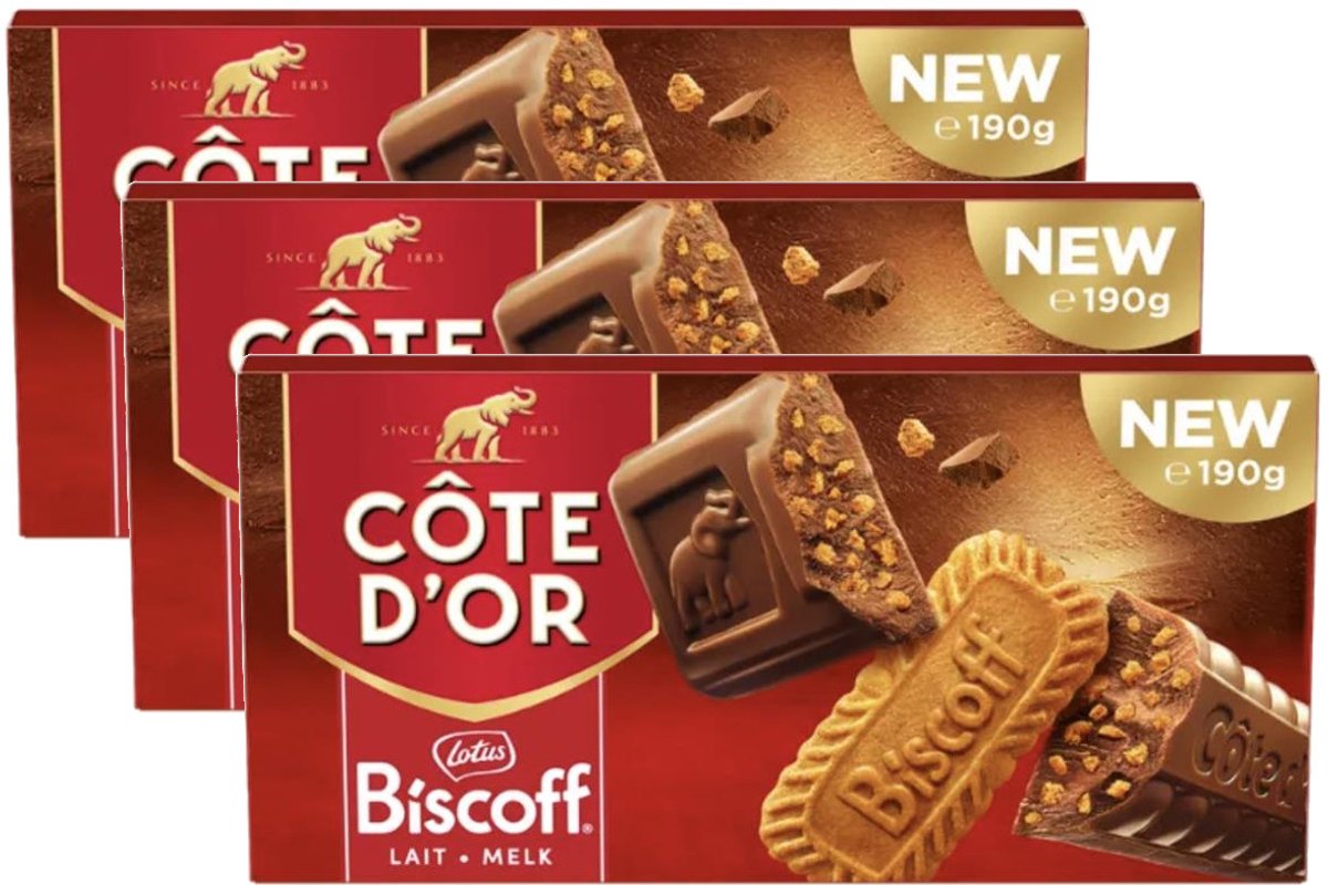 Cote d'Or Biscoff Lait - Multipack - Chocolade - 570g (3x190g)
