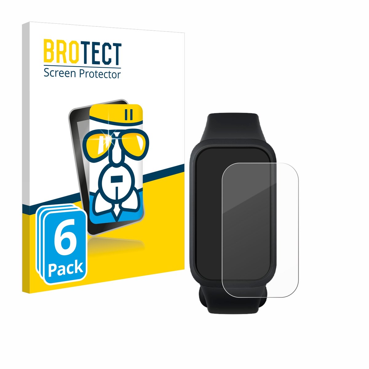 Screenprotector 6 Stuks voor Xiaomi Smart Band 9 Active Beschermglas transparant