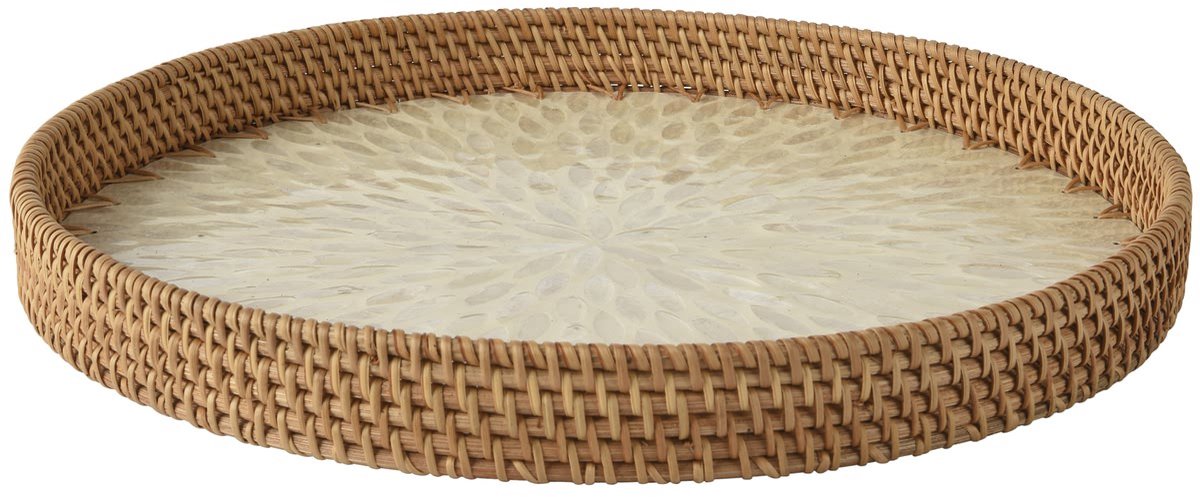 Kaemingk rond dienblad rotan 38 cm hoogte 4 cm