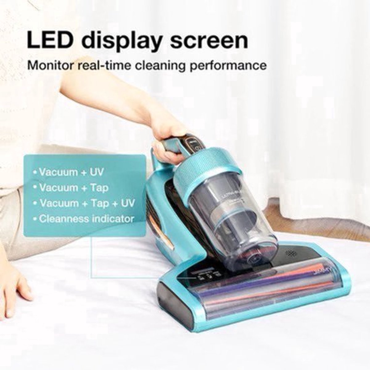 Anti Mijt Stofzuiger – Huisstofzuiger – Mijtenverwijderaar – Allergie Stofzuiger – Huisdierhaarzuiger – 700W Krachtige Motor – UV-C Licht 99,99% Bacteriedodend – Grijs – EU Variant