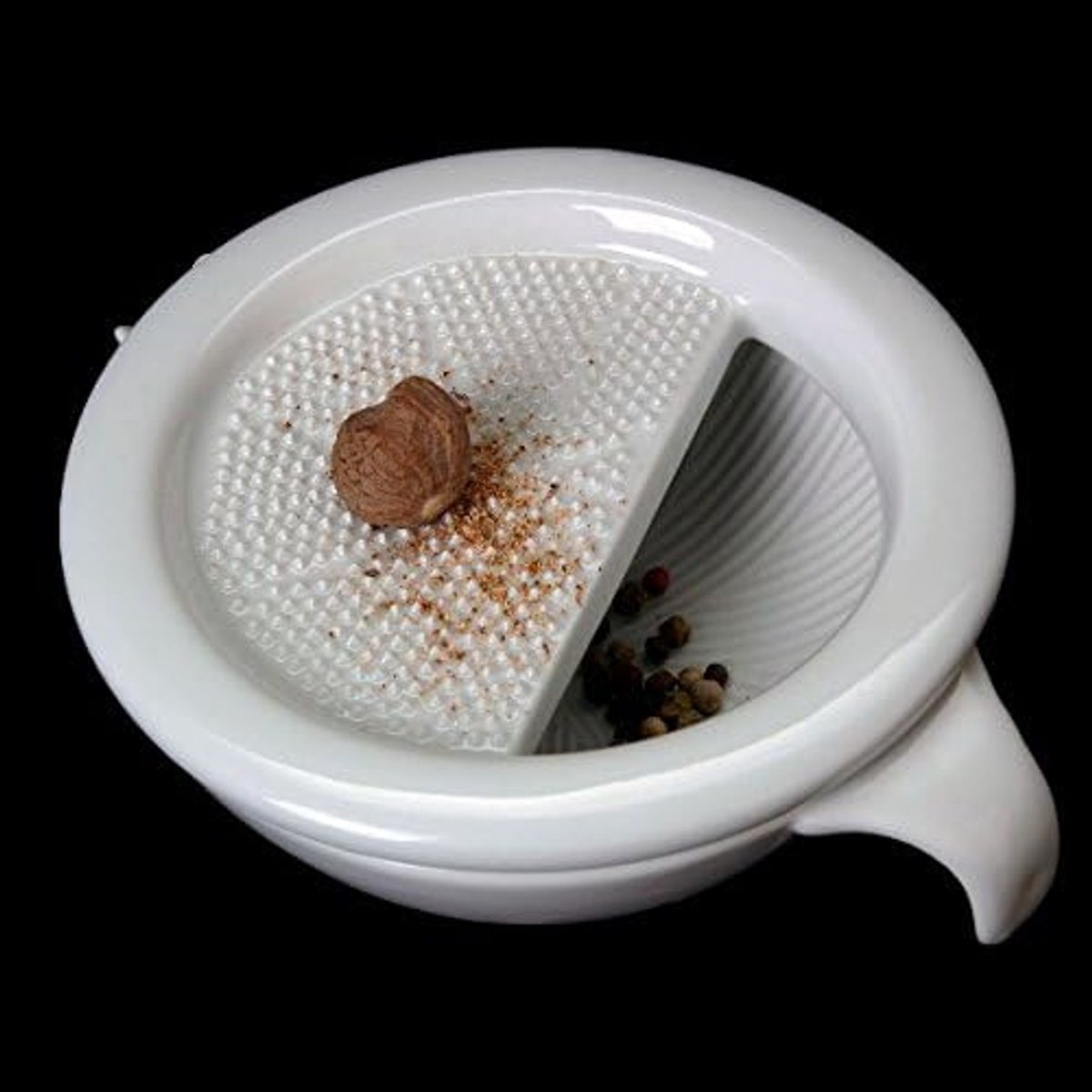 Porzellan KPR 013 FA1 gember- en nootmuskaatrasp en vijzel 13 cm wit, 13 x 13 x 6 cm, 1 stuk