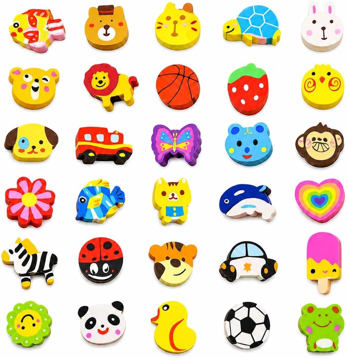 30 stuks dierengummen voor kinderen, grappige gummen voor gastgeschenken, klasprijzen en geschenken, met willekeurige stijlen als verrassing