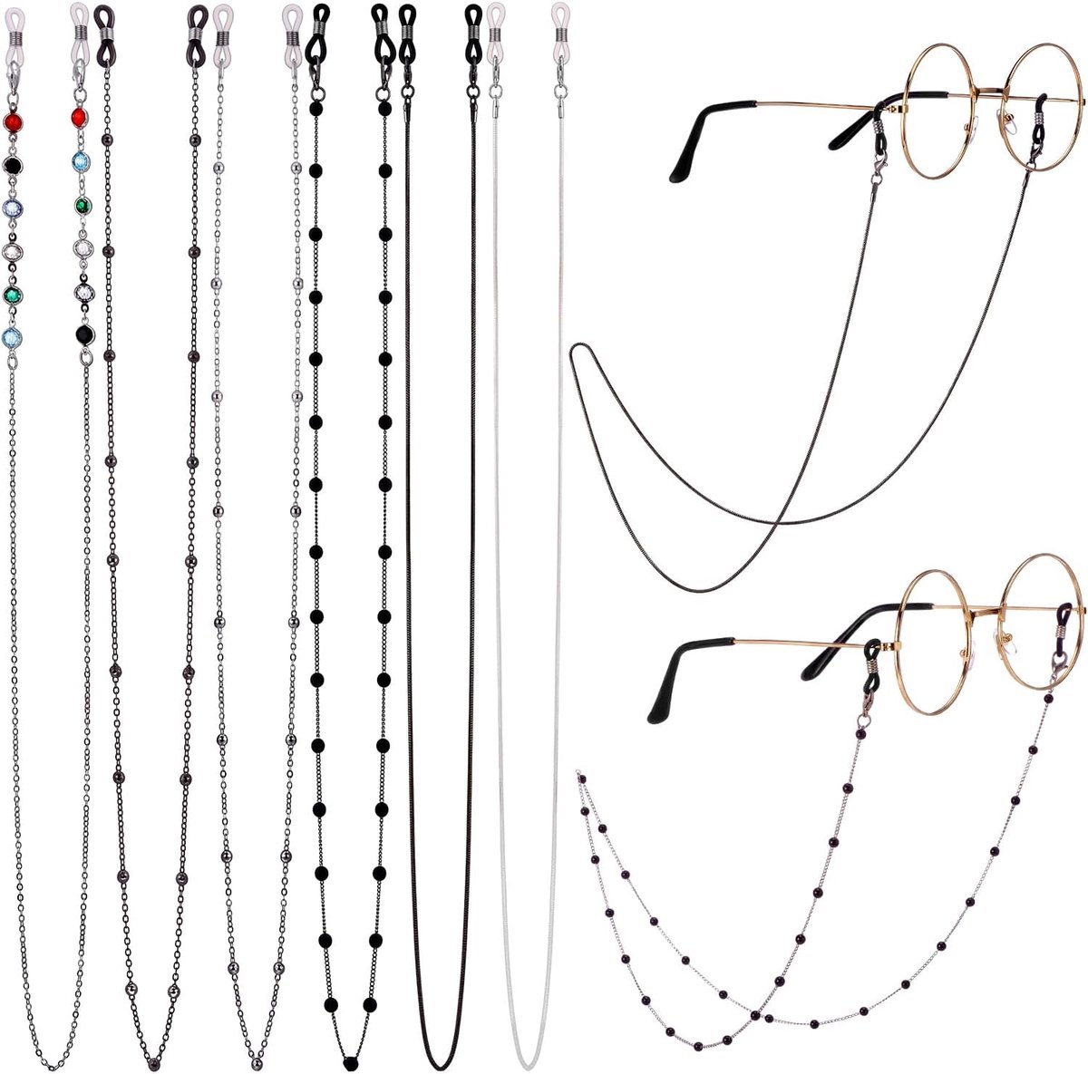 6 Stuks Lenzenvloeistof Kettingen Elegante Eyewear Retainer Kralen Lenzenvloeistof String Houder Bril Strap