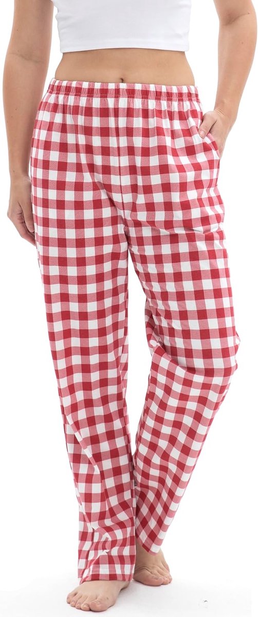 Damespyjamabroek, zachte katoenen slaapbroek, comfortabele loungebroek voor dames
