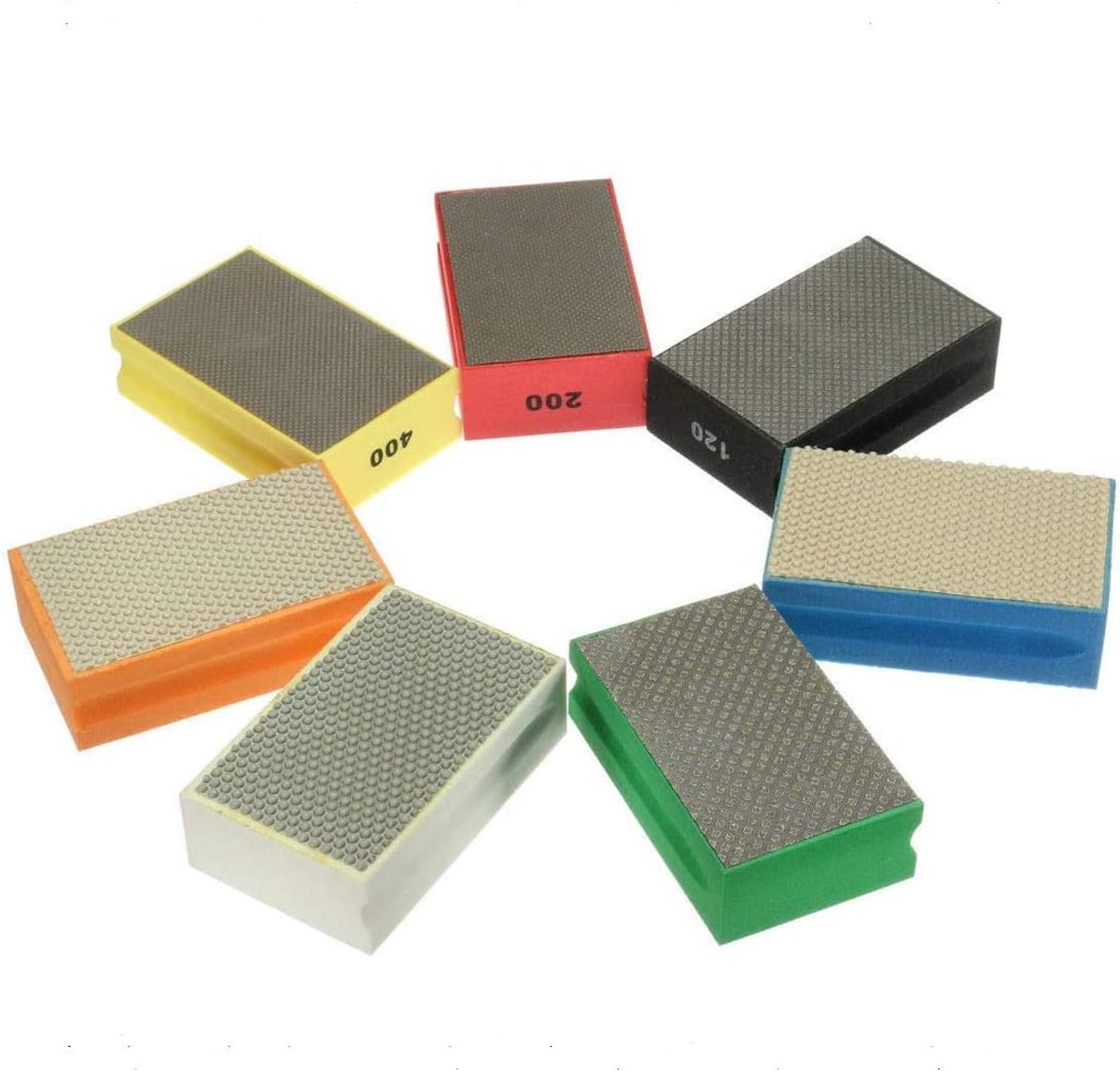 diamantslijpblok voor het polijsten van steen, glas, tegels, beton, graniet, marmer (90 x 55 mm) 800 grains