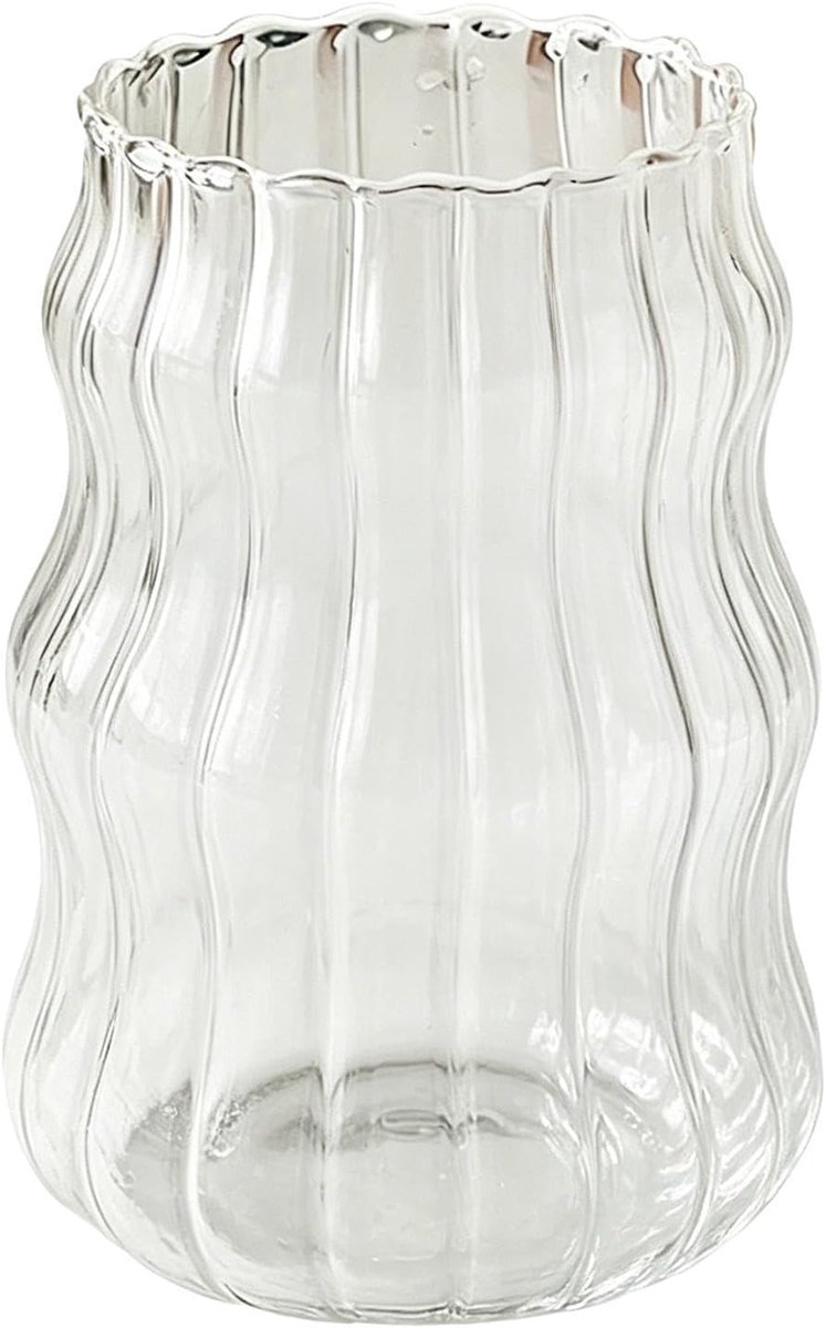 Glazen kopjes, 530 ml schattige golvende drinkglazen voor sap, bier, frisdrank, thee, cocktail, drank, binnenshuis, bar, café, kantoorgebruik