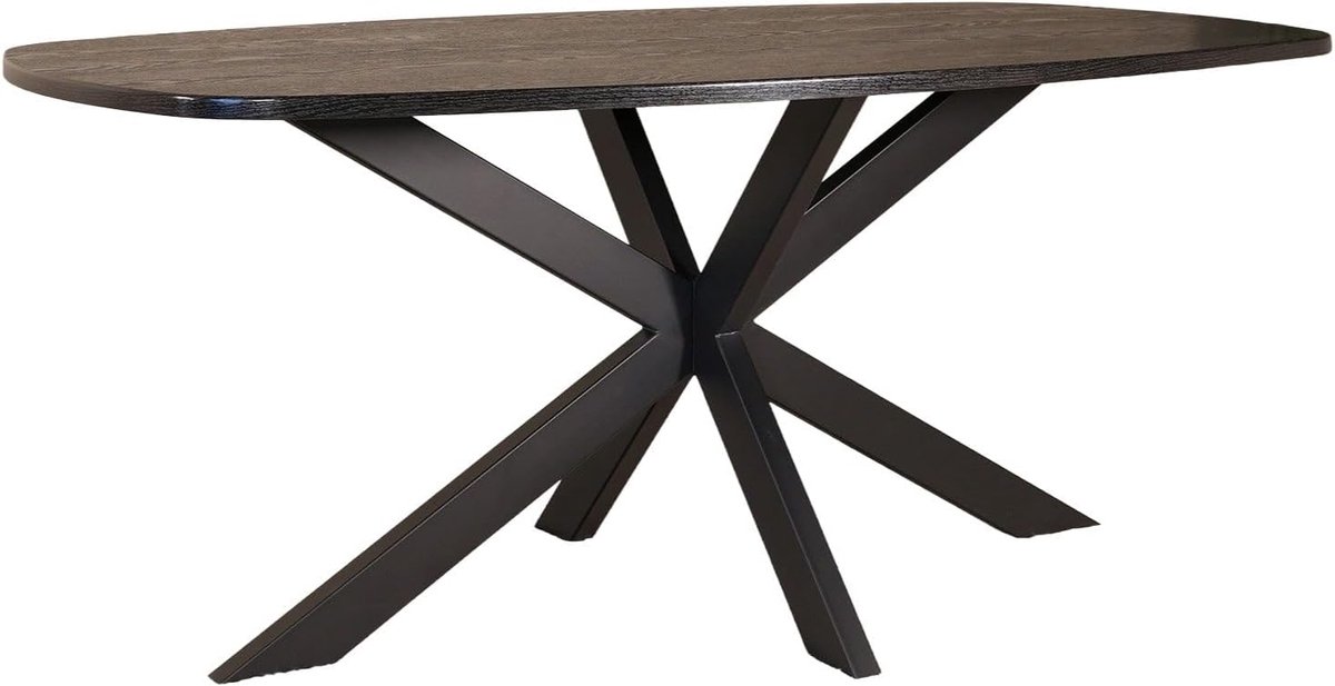 Eettafel Deens ovaal 180cm zwart Hero ovale eetkamer tafel