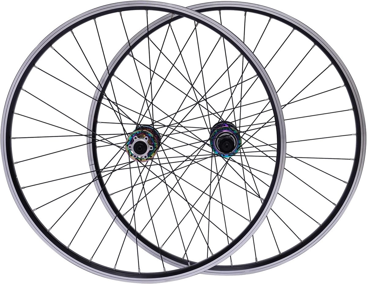 Loopwielset, loopfiets, schijfrem, voorwielen, achterwielen, snelspanner, 73 cm, snelontgrendeling, compatibel met 7-12 versnellingen