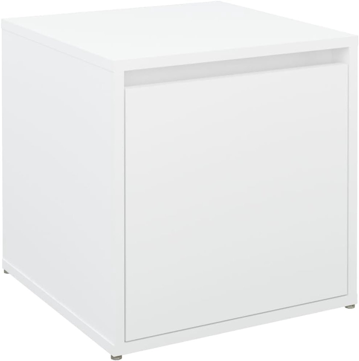 Wit, 40,5 x 40 x 40 cm, van houtmateriaal met één lade, opbergdoos voor tijdschriften, boeken en dvd's, minimalistisch design voor orde en opbergruimte