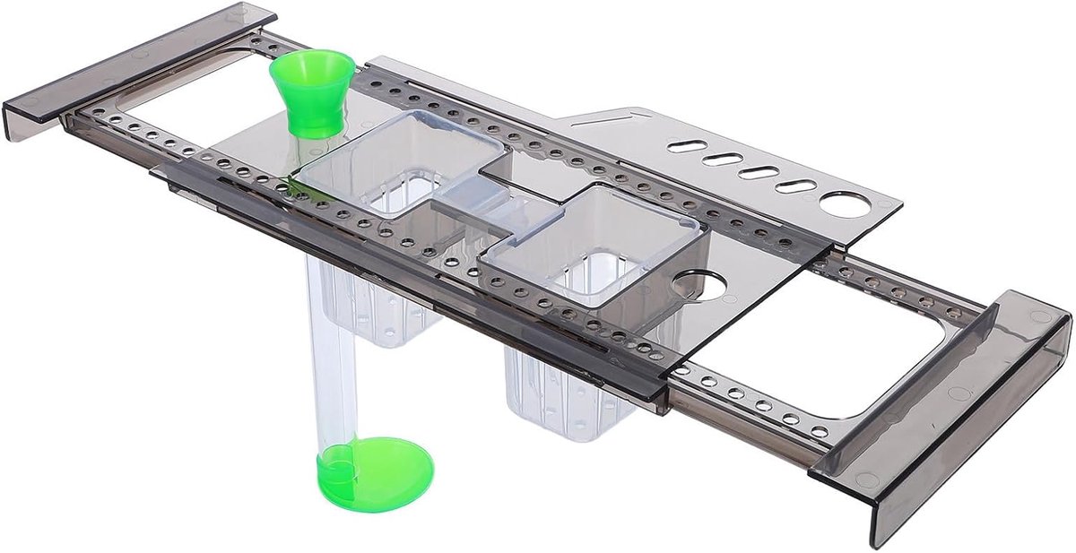 Aquarium Plantenhouder Grijs met Bekers Voedingsbuis Visbak Plantenstandaard voor Ruimtebesparing Eenvoudig Onderhoud Compatibel met Diverse Aquariumformaten
