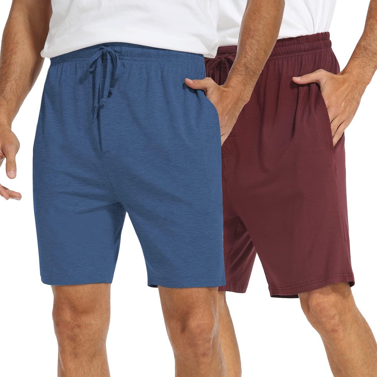 Pyjama Shorts Bottoms Lounge Wear Twin Pack Heren Nachtkleding Super Zachte Pyjama Comfortabele Gezellige Loungewear Nachtkleding Pjs Nachtbroek Broek Zomer Elastische Taille Korte