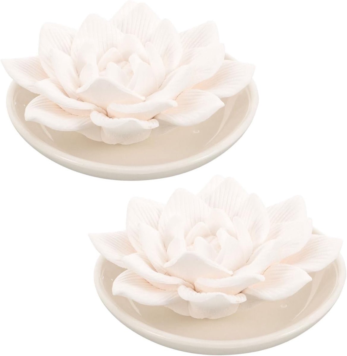 2 Stuks Wit Diffuser Non-electric Aromatherapie Olieverspreider voor Kleine Ruimtes Bureau Badkamer Natuurlijke Passieve Scent Diffuser zonder Batterij als Geschenk Voor Auto