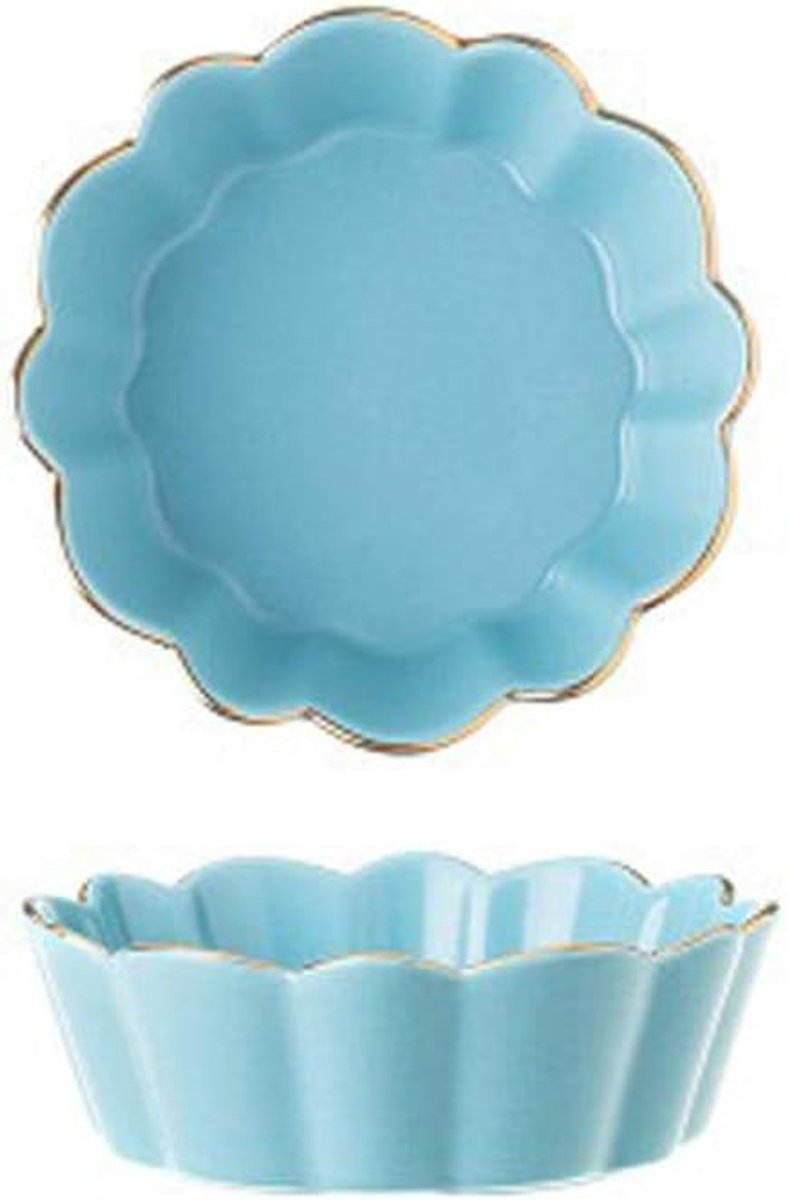 Gebakken rijstkom Plantaardige Salade Bowl Keramische Oven Magnetron-Blauw*2