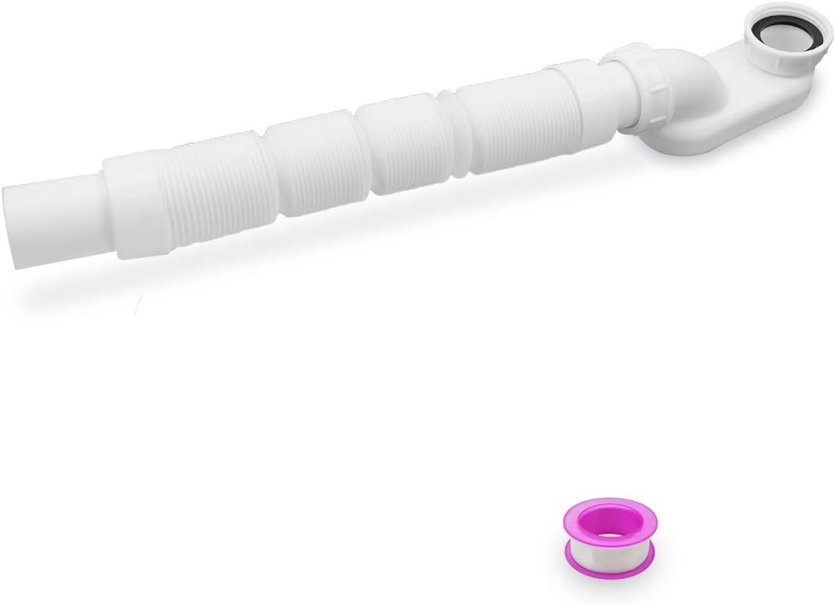 Badkuip Douche Afvoerbuis, Laag Profiel Platte 1 1/2 P Trap Kit, Flexibele Vrijstaande Tub Afvoer voor Bad
