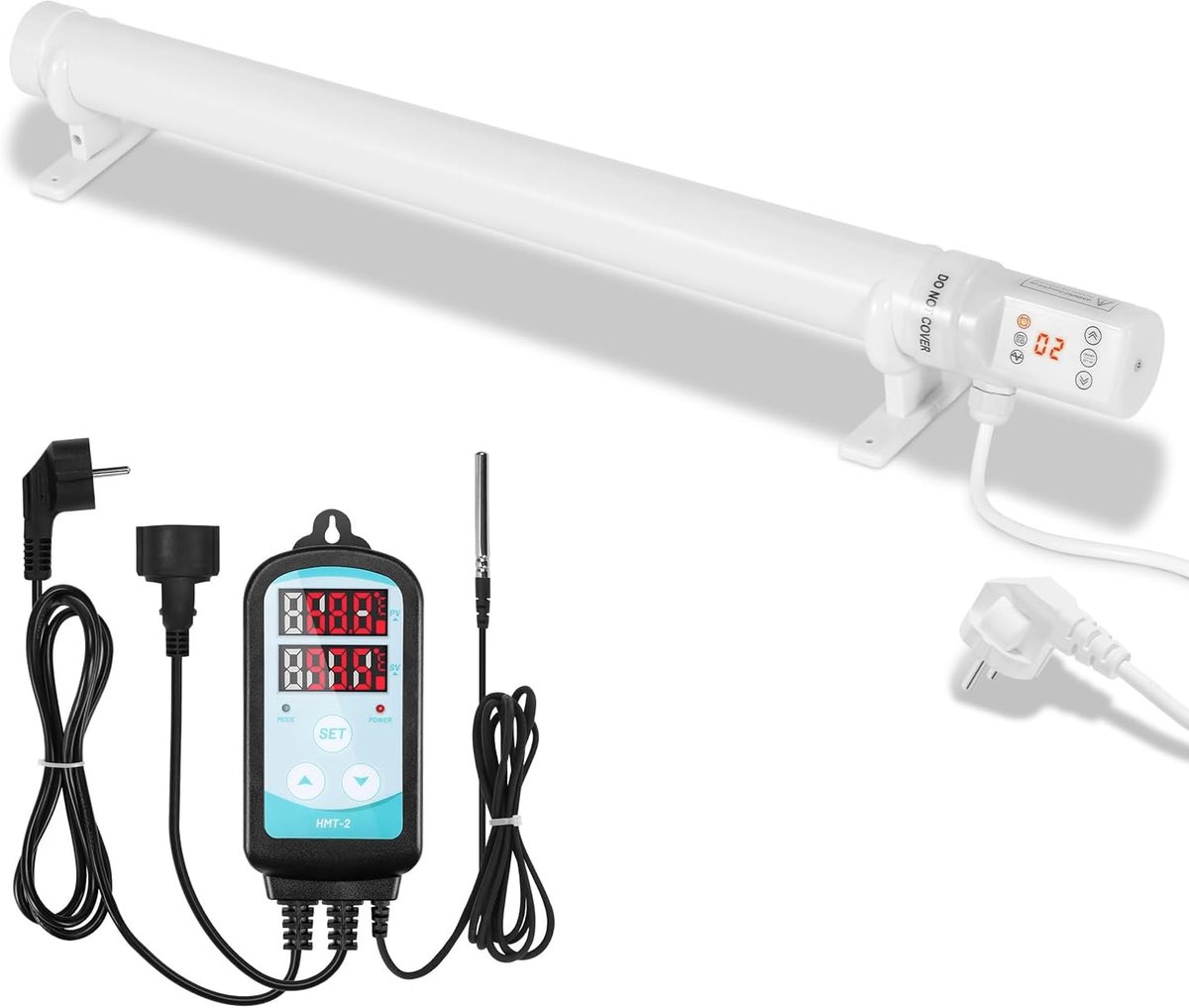 Kasverwarming, 120W kasverwarming met thermostaat timer, tijdschema en cyclusfunctie, 64 cm kasverwarming voor planten, tuinhuis, kassen