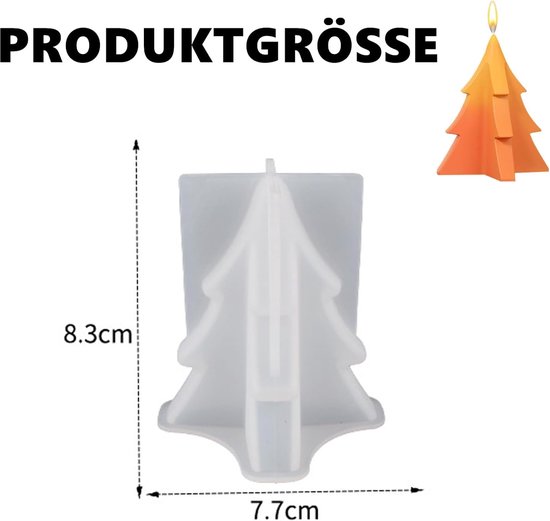 2 stuks kerstboomkaarsvormen, siliconen 3D-kerstboom, kaarsgietvorm, Kerstmis, kerstboom, kaarsgietvorm voor fondant, cake, aromatherapie, kaars, chocolade, zeep — afbeelding 2