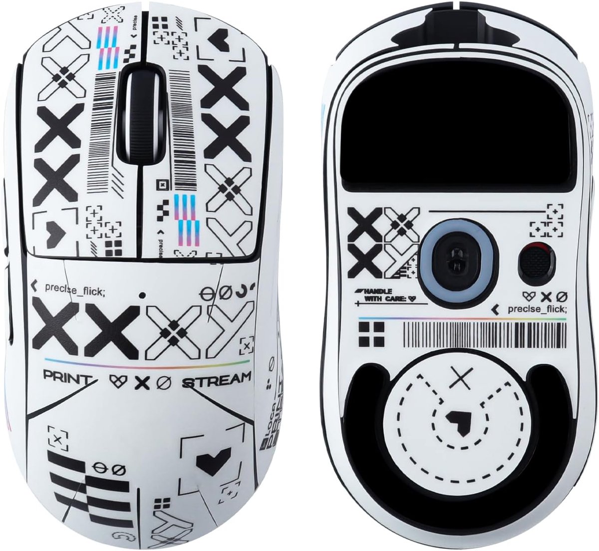 antislip, compatibel met de Logitech G PRO X Superlight gamingmuis, zweetbestendig, zelfklevend ontwerp, professionele voorgesneden muizenhuid, upgradekit (wit)