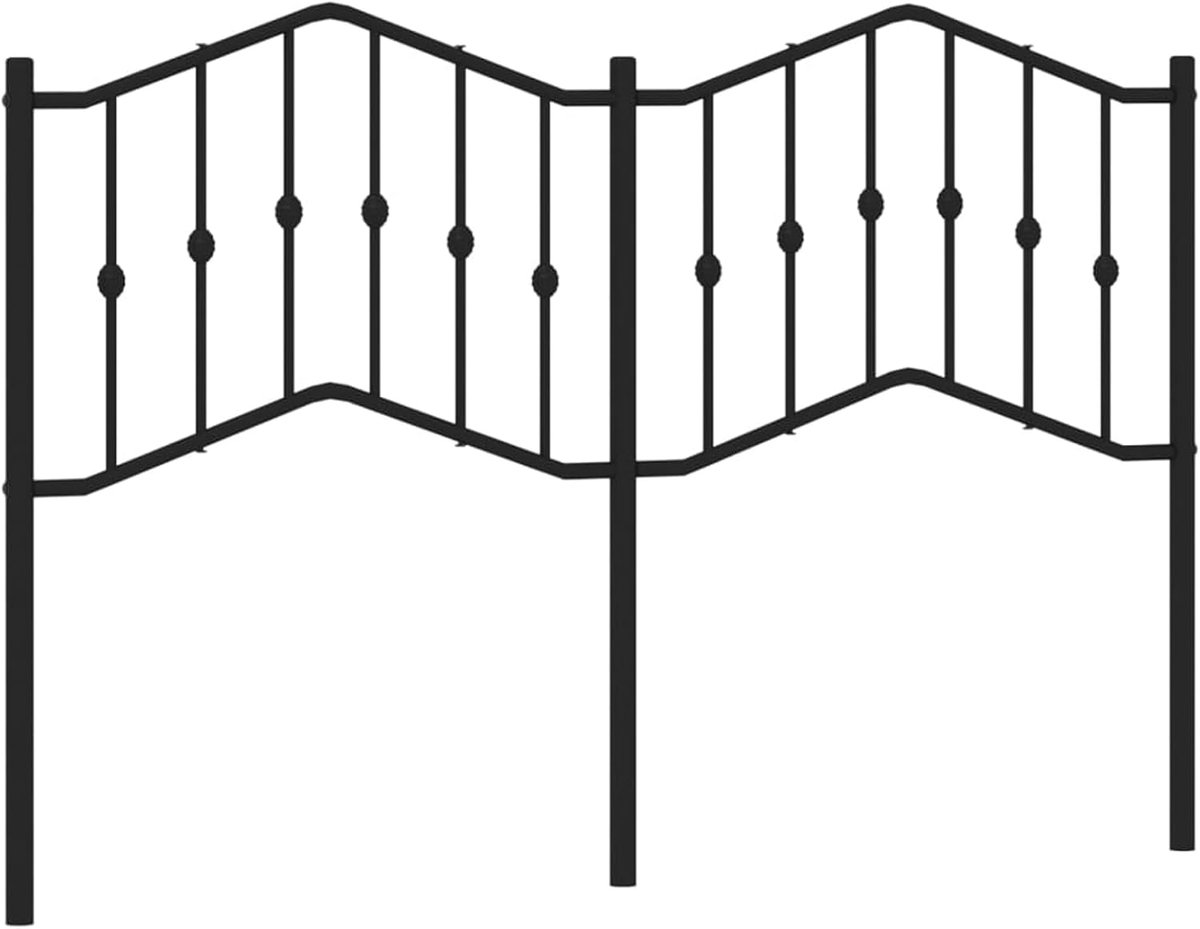 Hoofdeinde, metaal, zwart, 150 cm, voor bedden zonder hoofdeinde, ideaal voor slaapkamer en moderne woonkamers, eenvoudige montage, gemakkelijk te reinigen en rugvriendelijk zitten