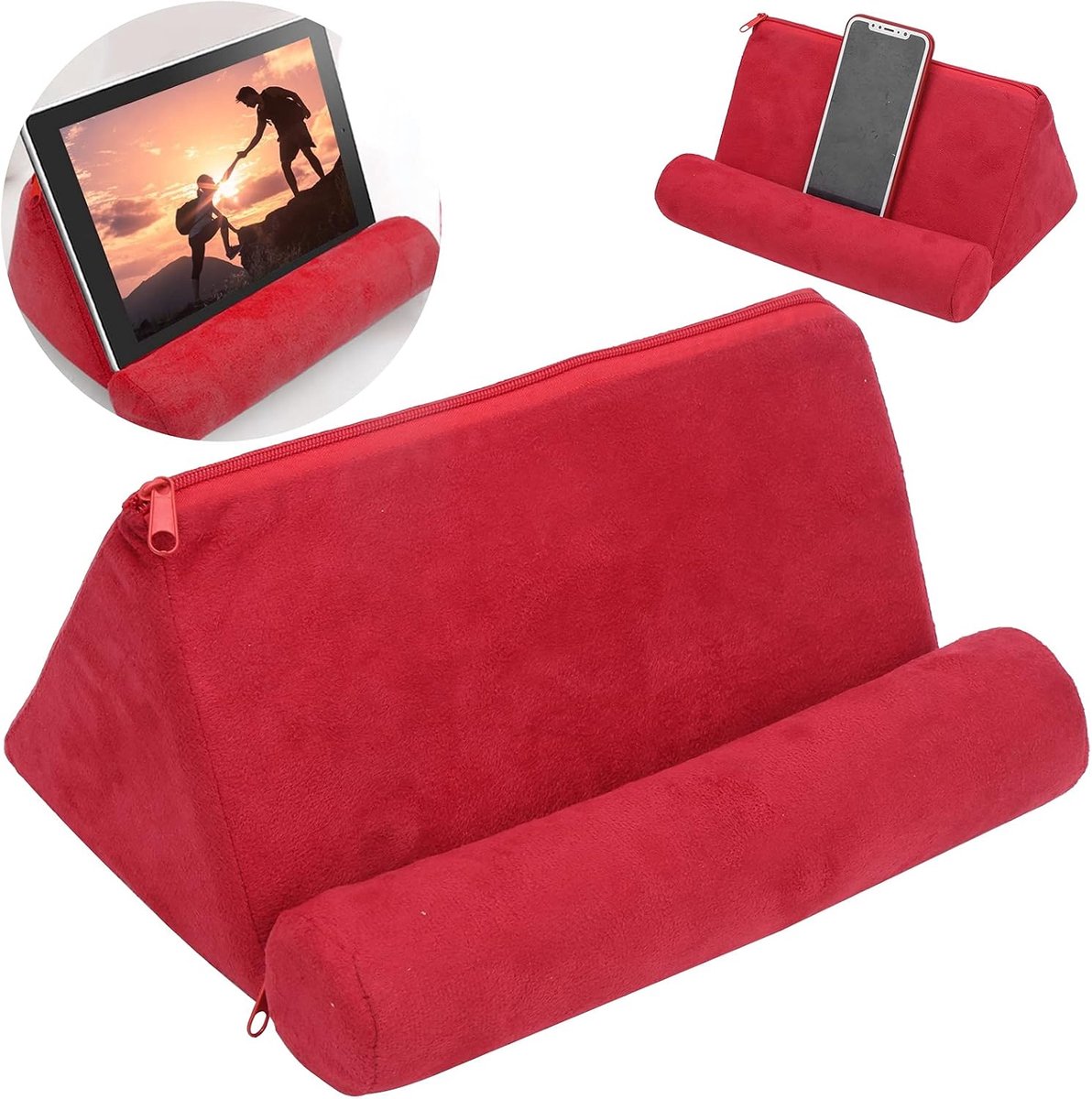 Draagbare en lichtgewicht kussenstandaard met flexibele ondersteuning en veelzijdig gebruik, Kussen Tablet Stand, voor bed, bank of auto voor tablets en smartphones