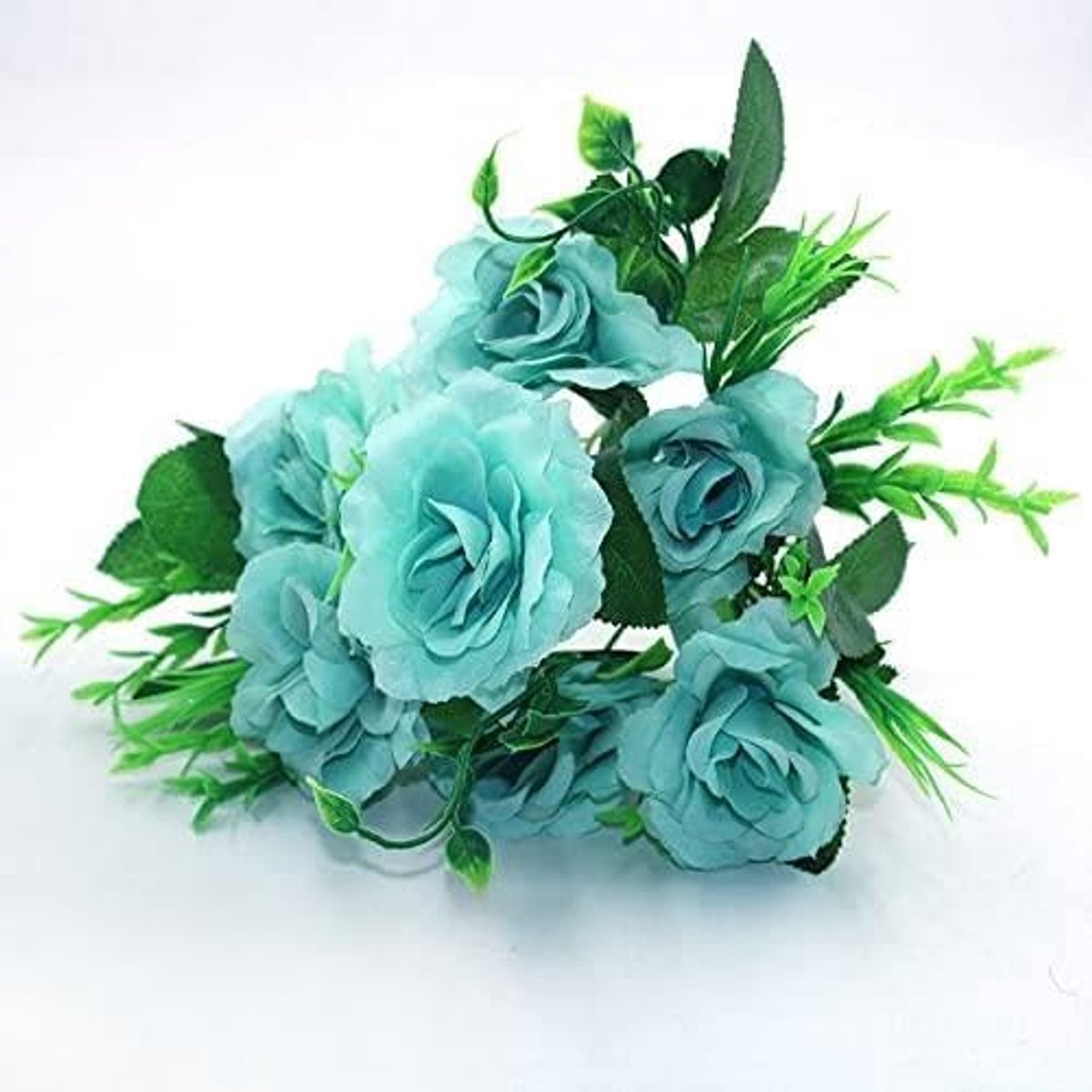Nepbloemen Blauwe variëteit herfst nep thee rose pioen zijden bloem herfst gerbera daisy nep bloem plastic Diy Trouwaccessoires kunstbloem (Color : 16)