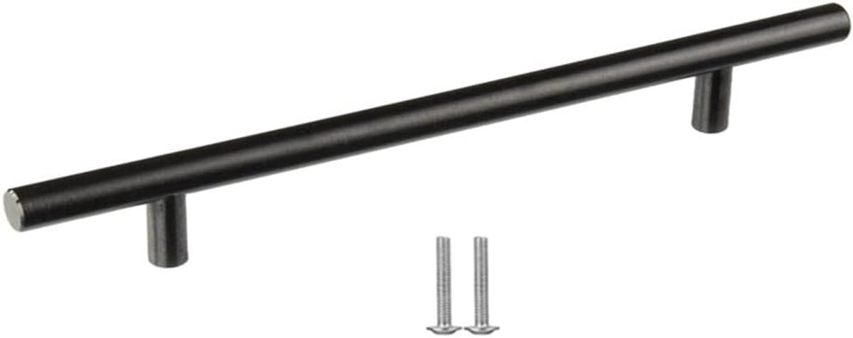 6 Pak Roestvrijstalen Handgrepen zwart, Meubelgreep, Stanggrepen, Boorgatafstand 192mm, Relinggrepen voor Kast, Kastlade, Kledingkast en Kastdeur