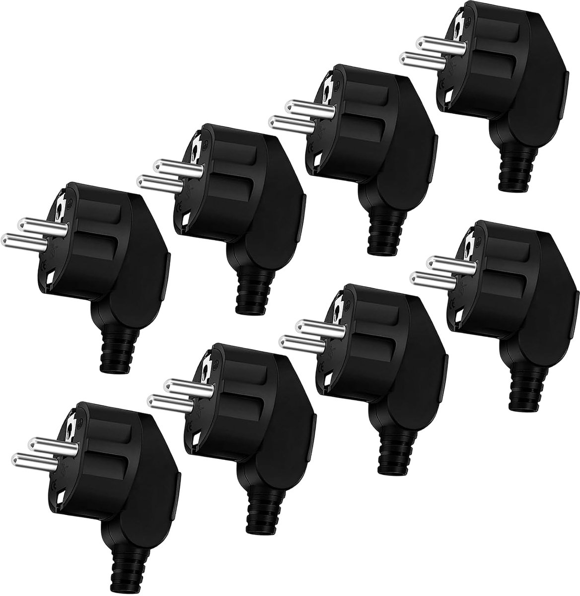 Schuko Stekker 250V/16A - Hoekstekker - Veiligheidscontact - Voor 8-10mm Kabel