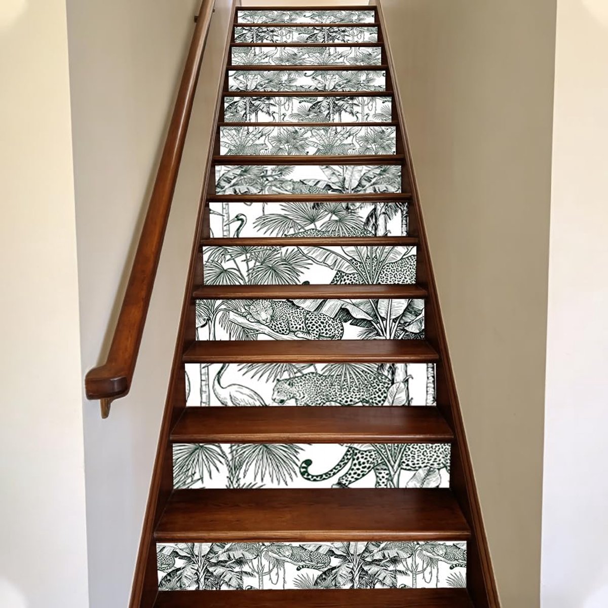 Tegelstickers voor keuken, jungle, dieren, planten, tegels, lijmen en verwijderen, voor tuin, slaapkamer, wooncultuur, 15 stuks, waterdichte backsplash trapstickers