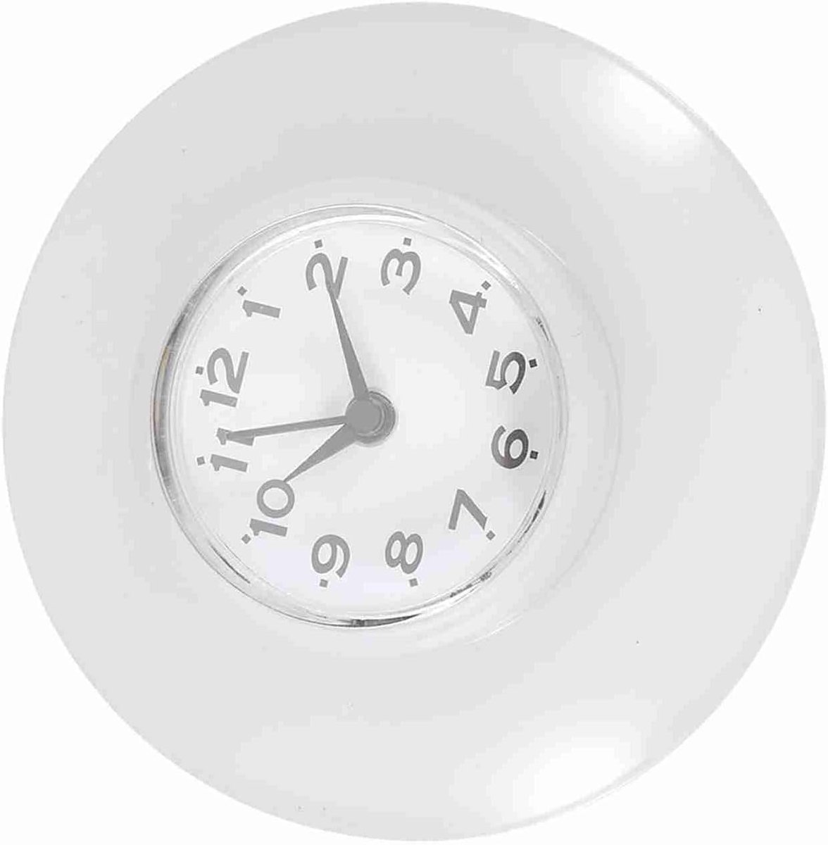 Mini Wandklok - Wit - Zuignap - Waterdicht - Voor badkamer of keuken