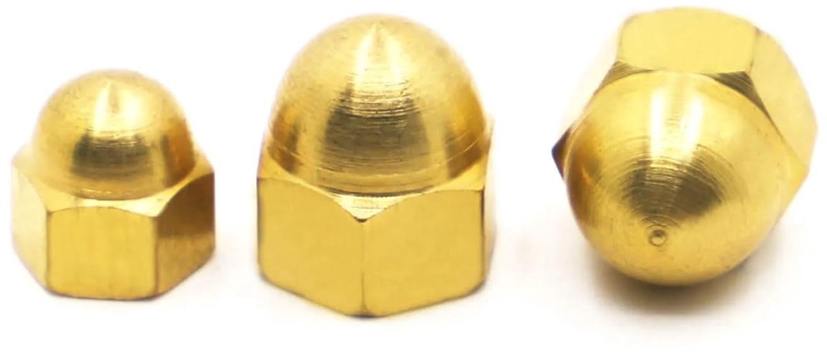 koepelmoeren, DIN1587 Koperen eikelmoeren, verschillende maten, verpakking van 10 stuks(M12)