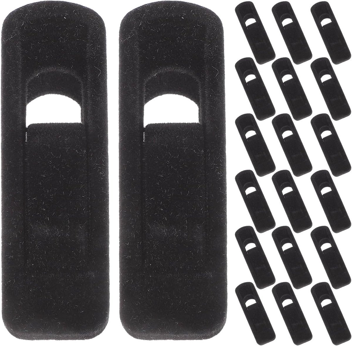 20 stuks fluwelen hangerclips: broekklemmen - grote opening wasknijper - sterke vingergevlokte speld voor gebruik met slanke kleding fluwelen hanger zwart 2,75 x 0,90 x 0,83 inch
