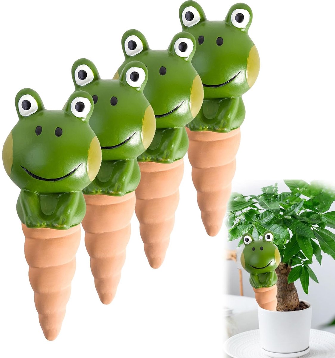 4PCS klei kegel waterdispenser, zelfbewaterend voor planten-Kikker
