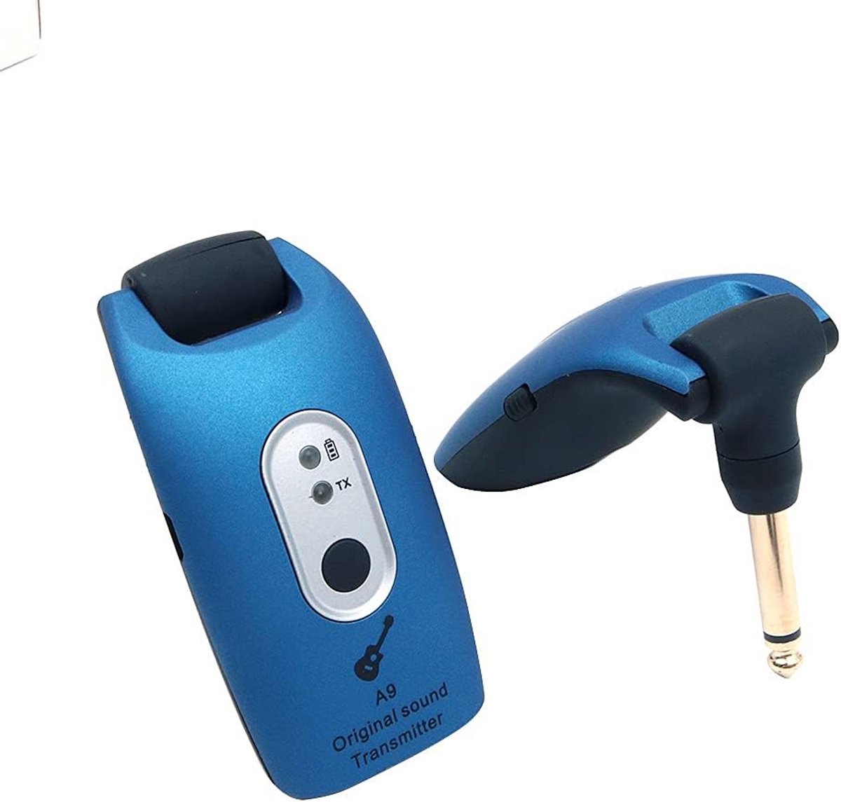 Draadloos gitaar systeem - 2.4GHz zender en ontvanger - voor elektrische gitaar, bas, viool - A9 blauw