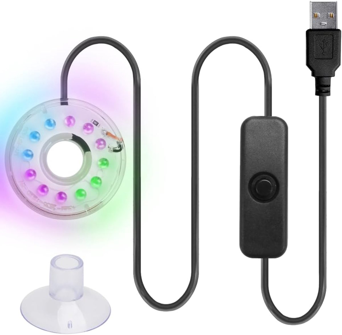 Onderwaterlamp 3W - LED RGB Multicolor - Waterdicht - Met zuignappen - Voor aquariumverlichting